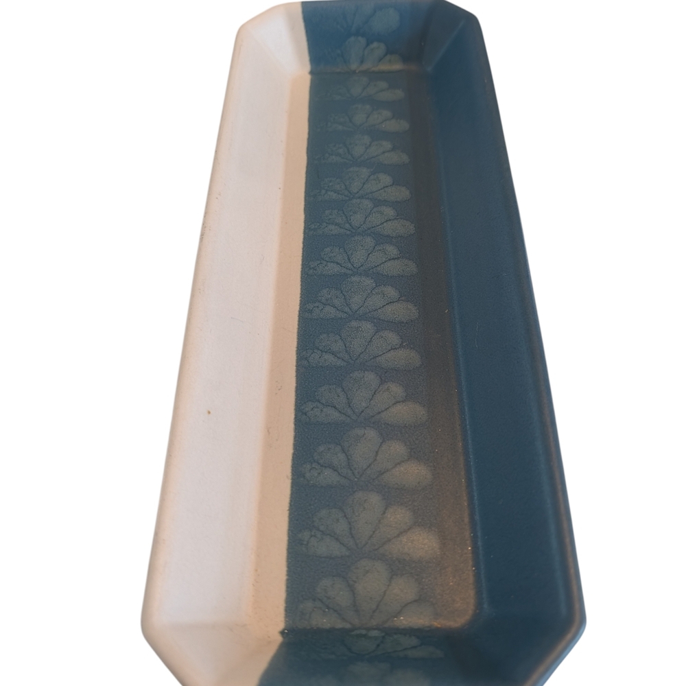 Hillsdale Pottery Blue and White Ceramic Pottery Patterned Tray